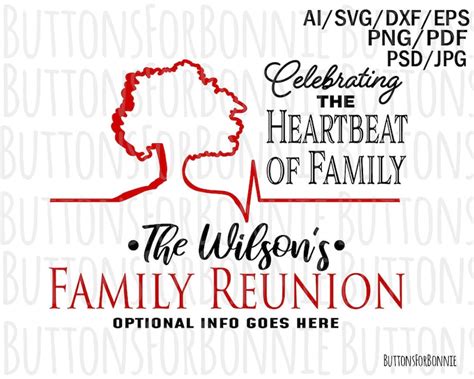 Family Reunion svg, heartbeat of family, family tree, family roots ...