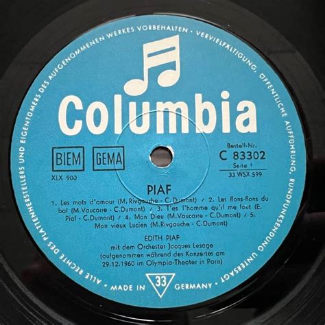 Edith Piaf Piaf Hot Vinyl