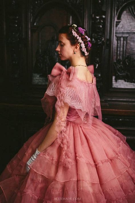 Gone With The Wind Rose Dress 1860s Ball Gown Victorian Crinoline