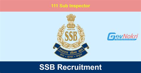 Ssb Hiring Notification For Post Of Sub Inspector