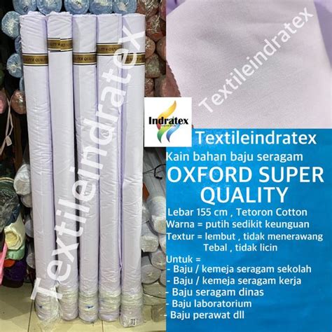 Jual Kain Oxford Putih Lebar Cm Bahan Baju Seragam Sekolah Kerudung