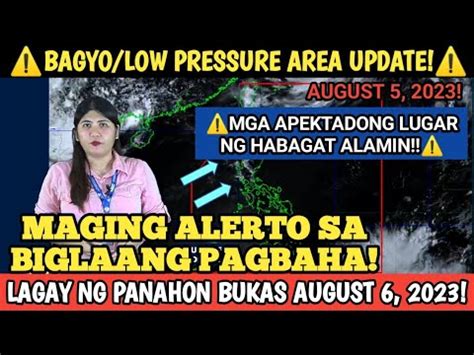 Maging Alerto Sa Mga Biglaang Pagbaha At Pagbuhos Ng Ulan Lagay Ng