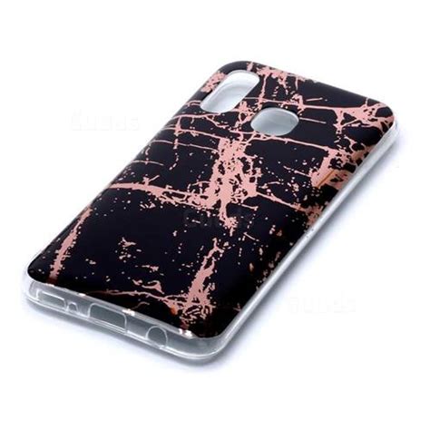 Black Galvanized Rose Gold Marble Phone Back Cover For Samsung Galaxy A40 Galaxy A40 Cases Guuds