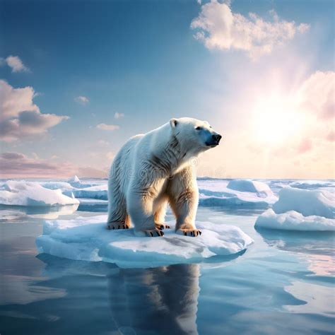 Sad Polar Bear, Polar Bear on the Iceberg , Iceberg Melting, Effects of ...