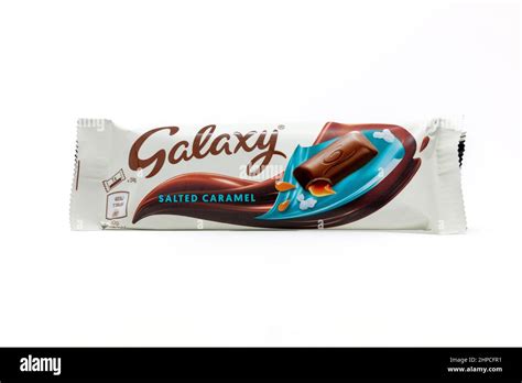 Galaxy Salted Caramel Chocolate Bar Stock Photo Alamy