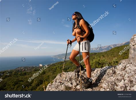 Topless Girl Mountain Stock Photo 121947406 Shutterstock