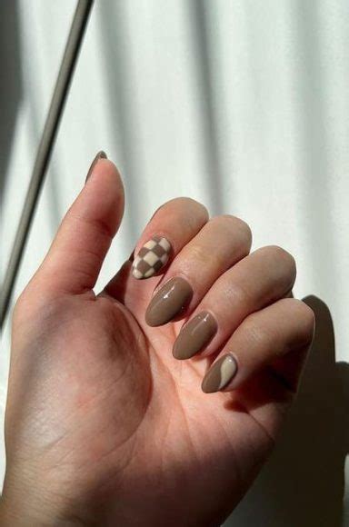 35 Trendy Checkered Nail Art Designs Brown Polish And Checkered Nails