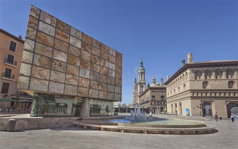 People Walking In A Famous Commercial Street In Zaragoza Spain On May