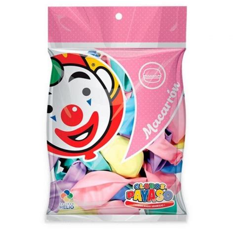 Globos payaso 9 macarron bolsa c 50 pzas Papelería Sahuayo