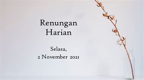 Renungan Harian November Bacaan Injil Hari Ini