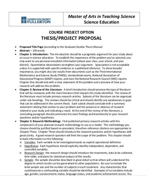 Thesis Proposal Template 9 Free Word Pdf Format Download Free