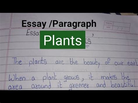 Essay Paragraph On Plants Few Points On Plants YouTube