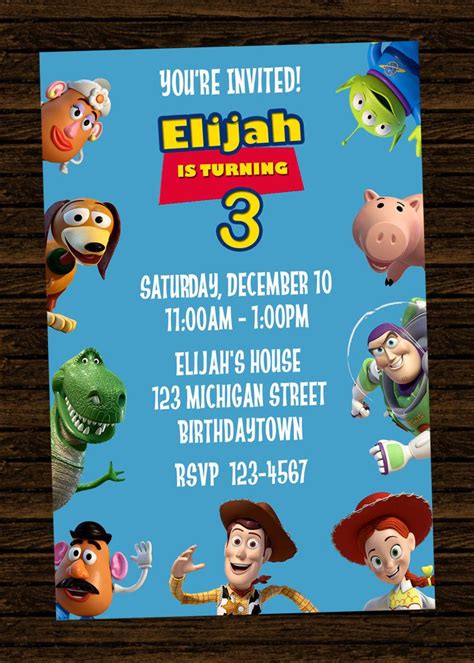 Custom Toy Story Inspired Birthday Party Invitations Diy Etsy Toy