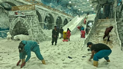 People Enjoying Fun At Snow Masti At The Grand Venice Mall Greater