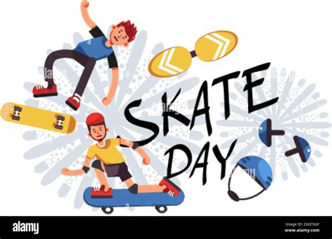 Skate Day Preteens Showing Tricks On Board Vector Stock Vector Image