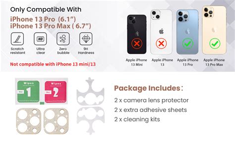 Goton Bling Protector De Lente De Cámara Compatible Con Iphone 13 Pro