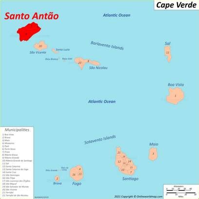 Map of Santo Antão Island | Cape Verde