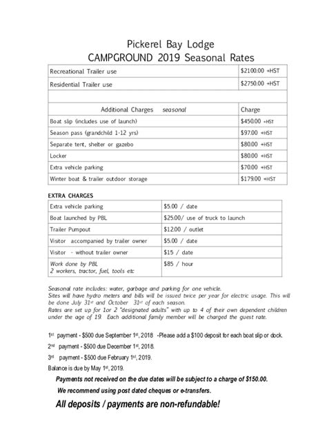 Fillable Online Campground Forms Fax Email Print Pdffiller