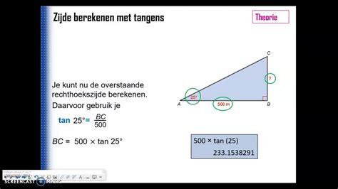 Zijde Berekenen Met Tangens Youtube