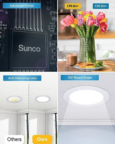 Sunco Pack Inch Ultra Thin Led Recessed Ceiling Lights Slim K