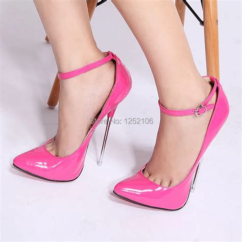 New Pointed Toe Pink Patent Shiny Extreme High Heel 16cm Stiletto Heel