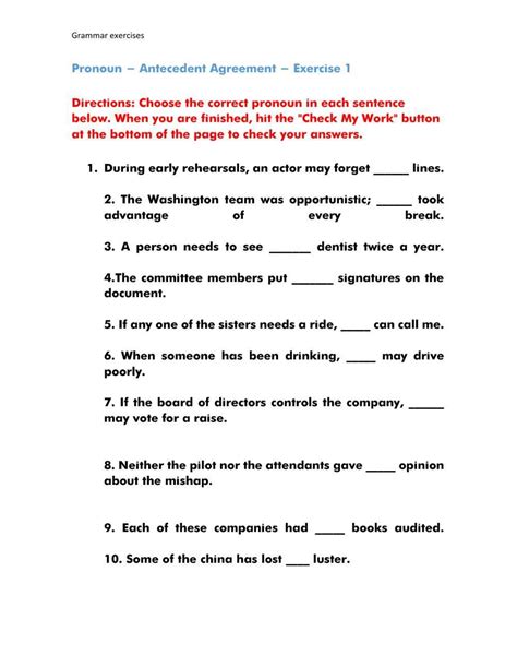 Pronoun And Antecedent Worksheets