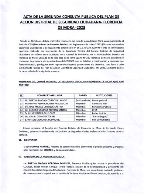 Ii Consulta P Blica Del Plan De Acci N Distrital De Seguridad Ciudadana