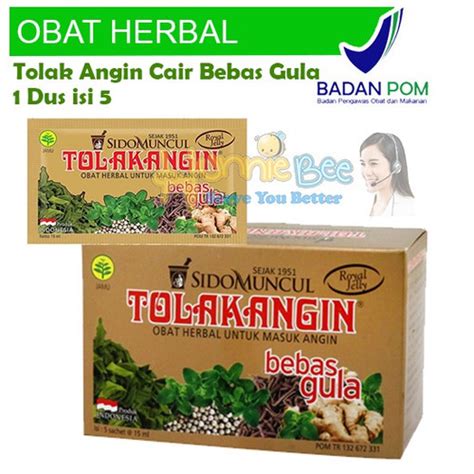 Jual Tolak Angin Cair Bebas Gula Sido Muncul Box 5 Sachet 15ml Kab