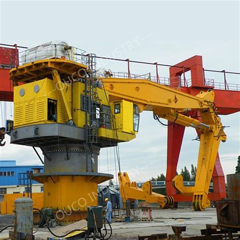 10m Marine Cranes Heavy Duty Hydraulic 100t Knuckle Boom For Deck