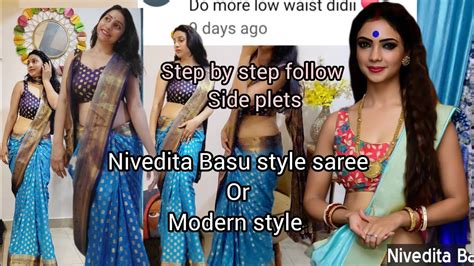 How To Wear Low Waist Saree Nivedita Basu Style Modern Style Saree