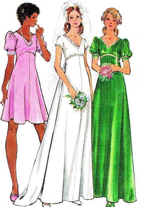 1970s Wedding Dress Pattern Butterick 3163 Bridal Dress Long Etsy Wedding Dress Patterns