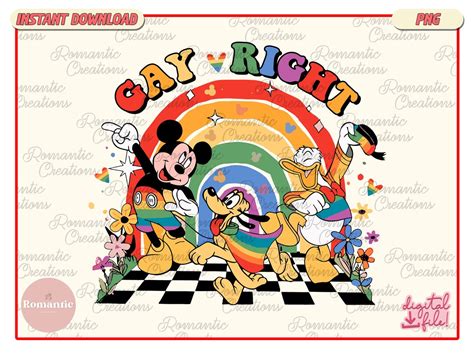 Gay Right Png Mickey And Friends Png Lgbtq Pride Png Etsy
