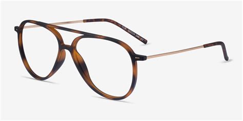 Clip Aviator Matte Tortoise And Gold Full Rim Eyeglasses Eyebuydirect