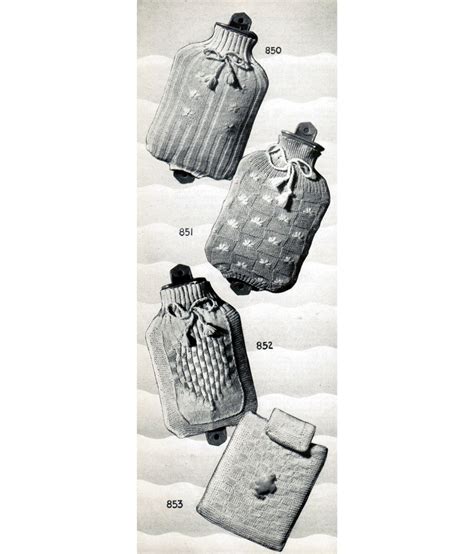 Hot Water Bottle Cover Knitting Patterns PDF 4 Styles PDF Knitting Pattern Hot Water