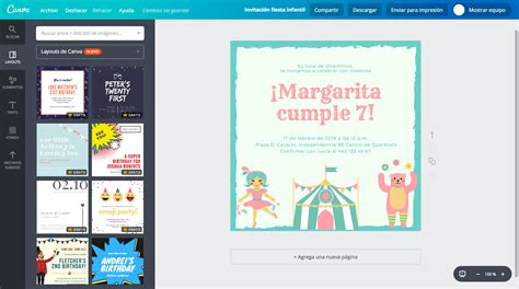 Crea Invitaciones Para Fiestas Infantiles Gratis Canva