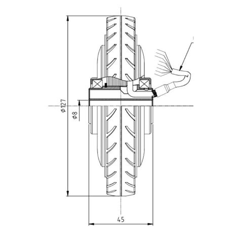 Roue Motrice 5 125mm 12V 24V Pour Base Roulante Chariot Ou Poussette