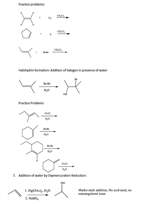 Solved Practice Problems Cl2 Ch2cl2 Ch2c12 Halohydrin