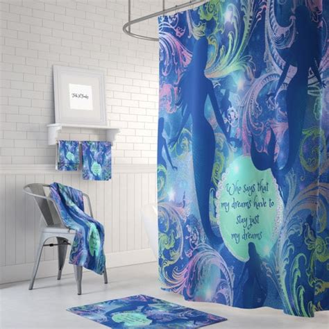 Mermaid Bathroom Decor Mermaid Shower Curtain Mermaid Bath Etsy