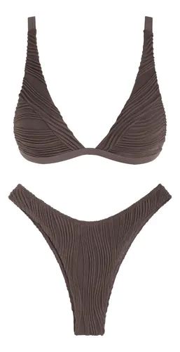 Trajes De Ba O Bikini Texturizado De Corte Alto Para Mujer Meses Sin Inter S