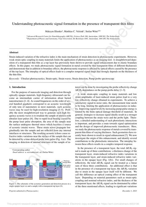 PDF Understanding Photoacoustic Signal Formation In The Presence Of