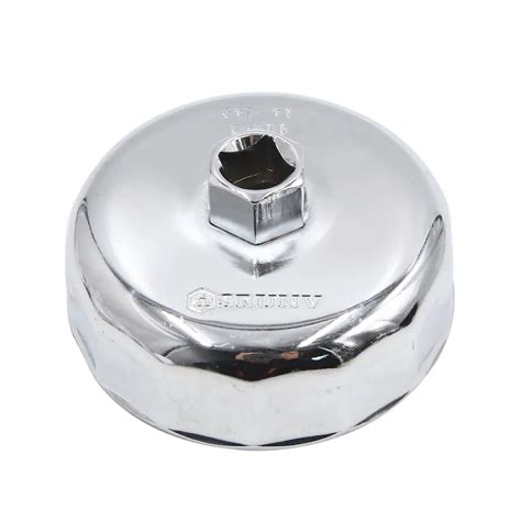 Uxcell 84mm 14 Flutes Silver Tone Metal Car Oil Filter Cap Wrench