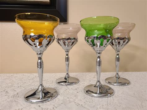 Vintage Art Deco Farber Brothers Multi Colors And Chrome Wine Etsy