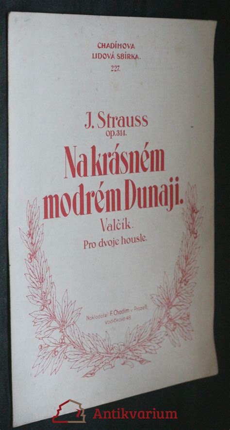 Na Kr Sn M Modr M Dunaji Val K Pro Dvoje Housle J Strauss