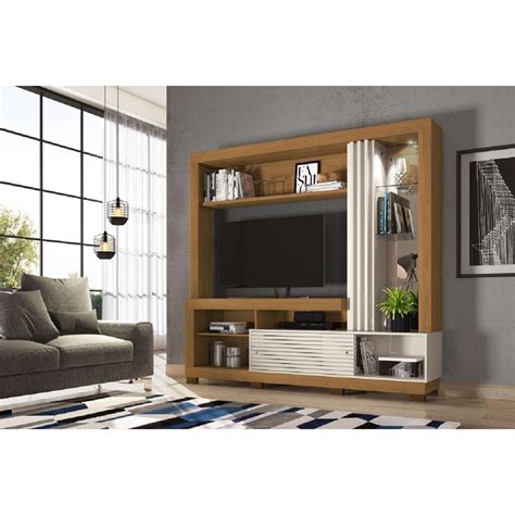 Estante Home Theater Para TV De 50 Pol Frizz Naturale Off White