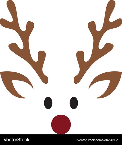 Christmas Reindeer Face Royalty Free Vector Image