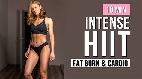 10 Min Intense Hiit Workout For Fat Burn And Cardio Youtube