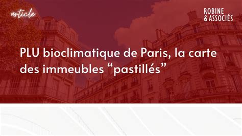 PLU Bioclimatique de Paris Archives Robine Associés