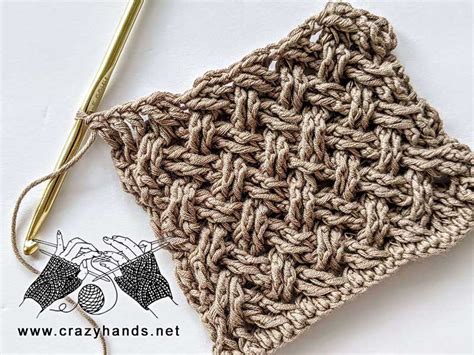 Celtic Weave Crochet Stitch Free Pattern Made In Rows Crazy Hands