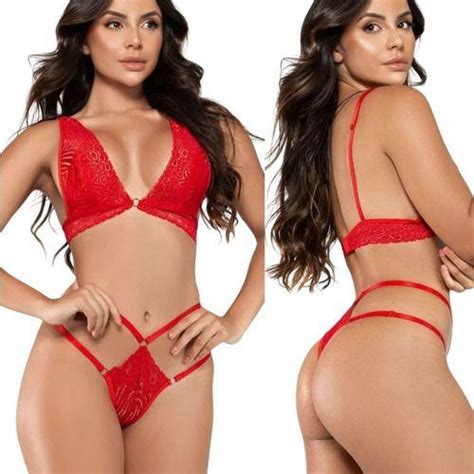 Conjunto Lingerie Sensual Sexy Renda De Luxo Calcinha Anitta Miamore