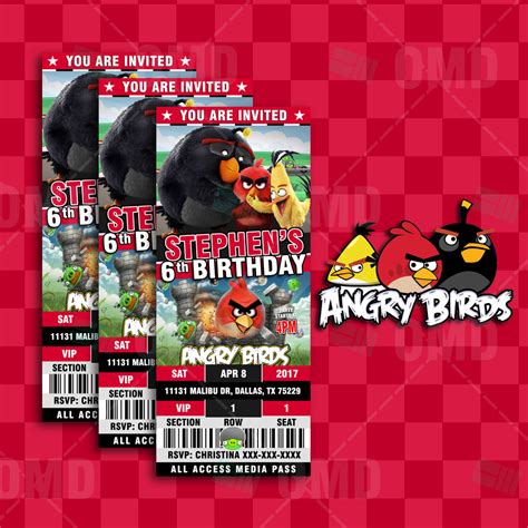 Angry Birds Ultimate Party Package – Cartoon Invites